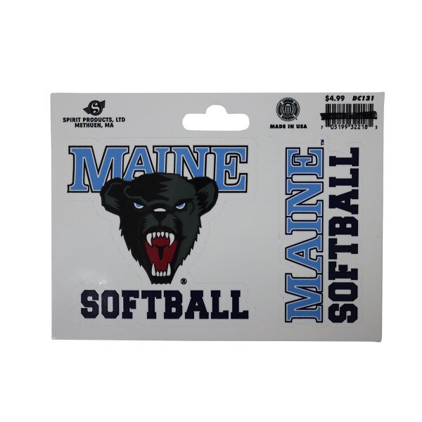 Maine Black Bear Softball Block Maine Softball Stickers